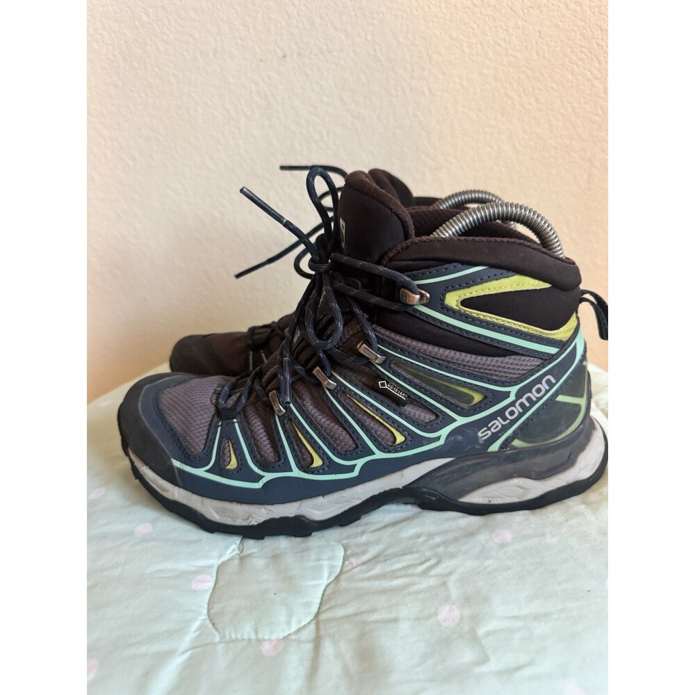 Salomon X Ultra Mid Hiking Boots US 8 Medium Gray Green Black MPN 371514